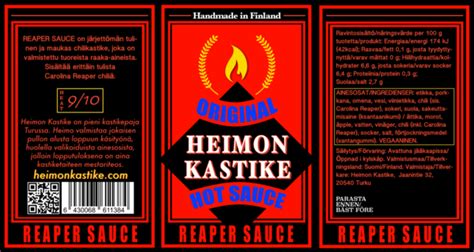 Carolina Reaper Hot Sauce 150 Ml Heimon Kastike Hot Sauce