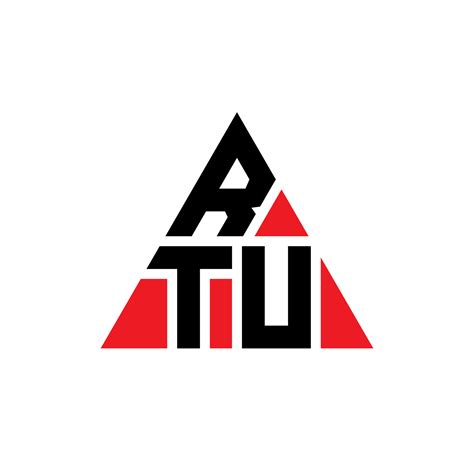 RTU triangle letter logo design with triangle shape. RTU triangle logo design monogram. RTU ...