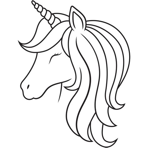 Unicorn Head Coloring Pages Printable Kids Drawing Hub