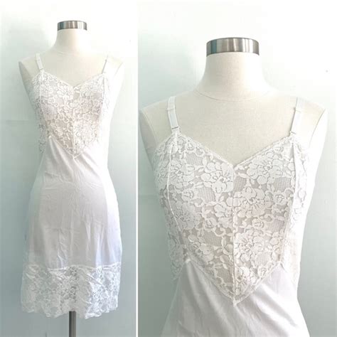 Vintage Intimates Sleepwear Vintage S White Lace Slip Dress Nightie Lingerie Poshmark
