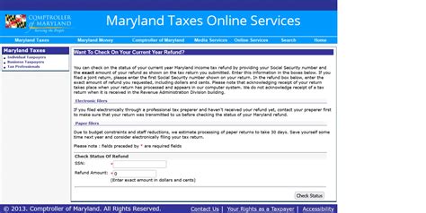 Check Your Maryland Tax Refund Status Maryland Tax Refund Online