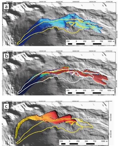 Comparison Of The Simulations For The June July Lava Flow From El