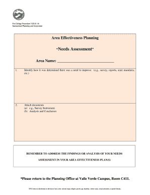 Fillable Online Epcc Needs Assessment Form El Paso Community College