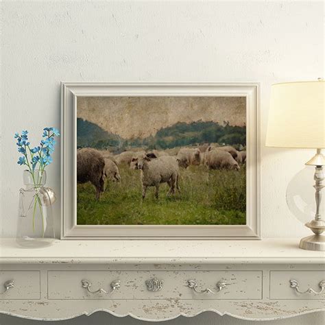 Sheep Art Print Canvas Wall Decor | Antique Farmhouse