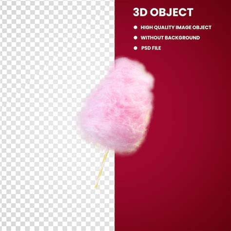 Premium Psd Vector Pink Realistic Cotton Candies With Stick Vector