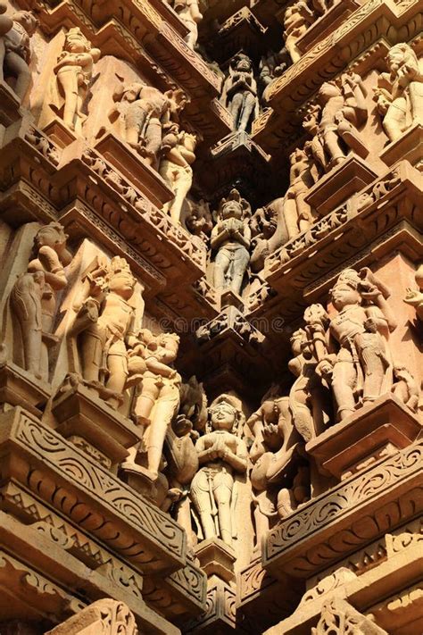 Escultura De Los Templos De Khajuraho La India Imagen De Archivo