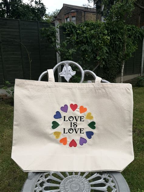 Large Rainbow Pride Bag Gay Flag Tote Bag Gay Birthday Gift Etsy