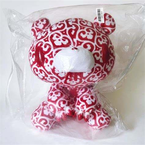 Gloomy Bear Red And White Plush Nwt Measures 115” H Depop