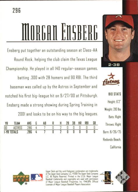 2001 Upper Deck Baseball Card 296 Morgan Ensberg SR RC EBay