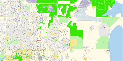 Gainesville Florida Us Pdf Map Vector Exact City Plan High Detailed