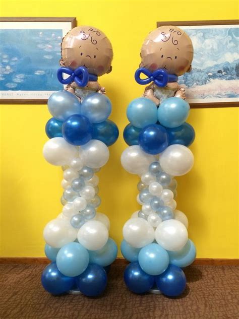 Baby Boy Balloon Column Baby Shower Balloons Baby Shower Balloon