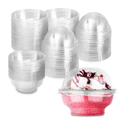 Mini Clear Plastic Dessert Cups With Lids Oz Set Of Small