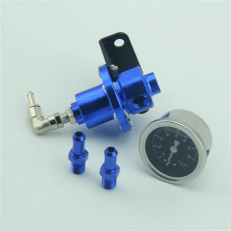 Anodized Aluminum Adjustable Fuel Pressure Regulator Type S With Gauge