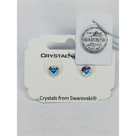 Обеци Сваровски на винт сърце A ...