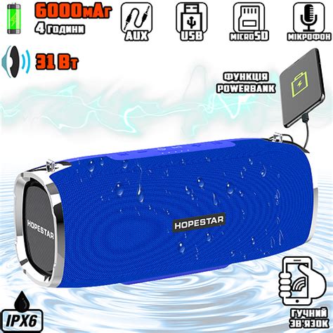 Купить Bluetooth колонка Hopestar A6-H, встроенный микрофон, micro SD ...
