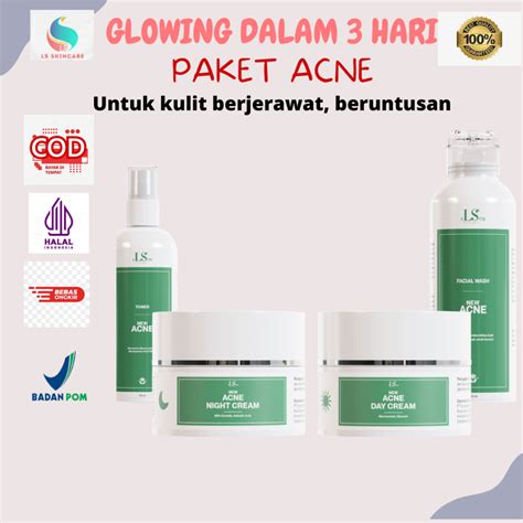 Jual Paket Acne Cream Perawatan Wajah Ls Skincare Elstm Acne Bpom