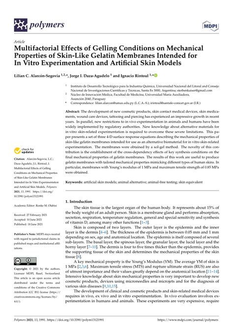 PDF Multifactorial Effects Of Gelling Conditions On Mechanical