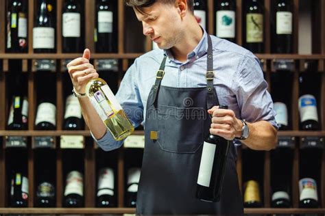 Sommelier Choosing Wine in Cellar Stock Photo - Image of luxury ...