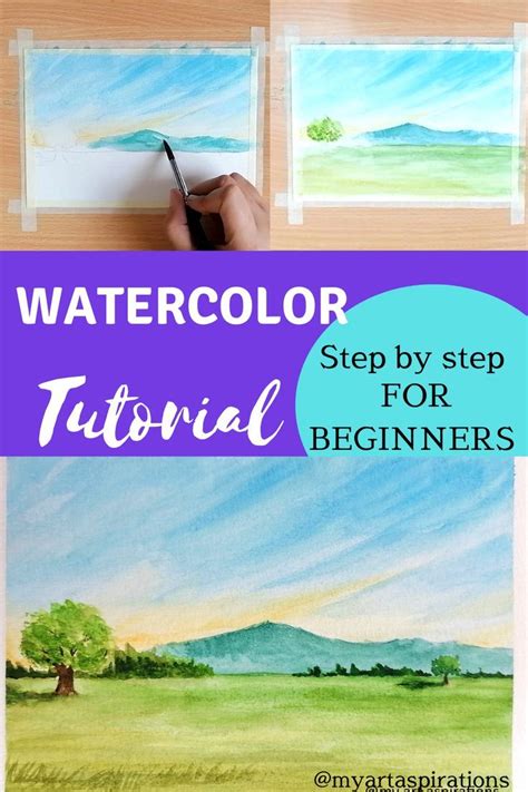 Easy watercolor landscape tutorial for beginners | Watercolor landscape tutorial, Learn ...