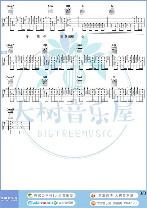 我好想你吉他谱 苏打绿 吉他弹唱教学视频 G调吉他谱 吉他堂