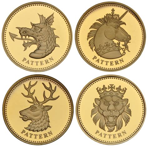 2003 2004 Proof Gold 1 Pound Coin Set Heraldic Beasts And Bridges 8 Coin