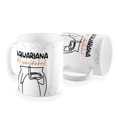 Caneca Flork Signos Sou Aquariana A Rebeldinha Leroy Merlin