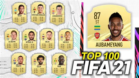 Official Fifa 21 Top 100 Player Ratings Auba Downgrade Youtube