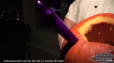 Hot Teen Carves Then Fucks A Pumpkin