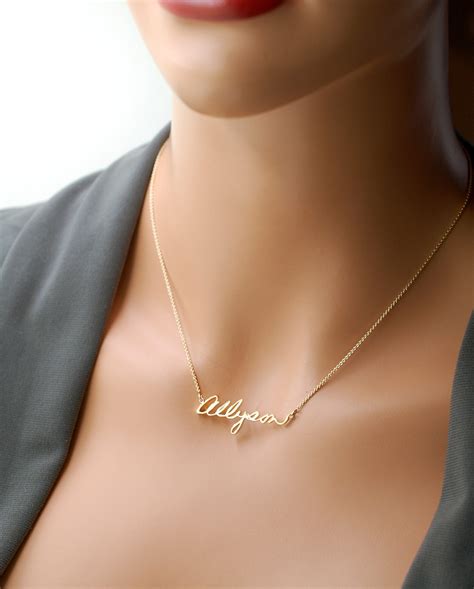 14k Gold Handwriting Name Necklace With Actual Hand Writing Etsy