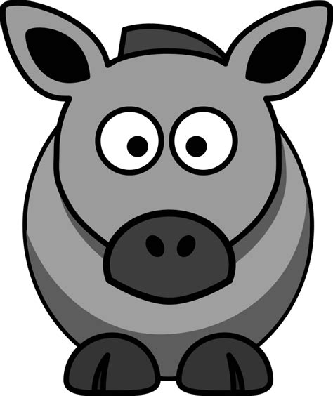 Cartoon Horse Grey - Openclipart