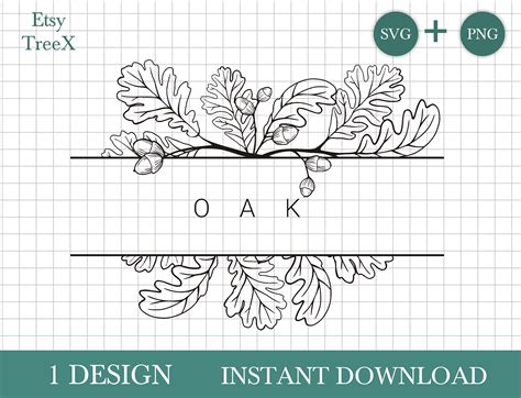 Hand Drawn Oak Svg Bundle Oak Leaves Svg Oak Acorn Svg By Etsy Uk