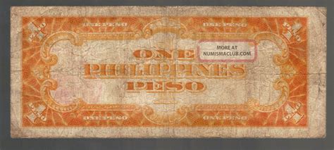 Philippines One Peso Treasury Certificate Red Seal Pre Ww Printed