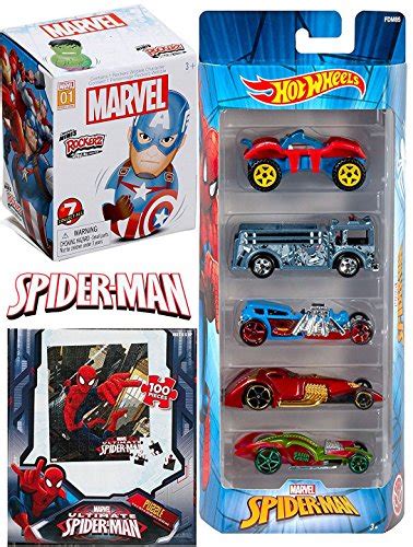 Buy Spider Man Car Wobbling Figure Pack Hot Wheels Series Buggy Rider Rhino Fire Truck