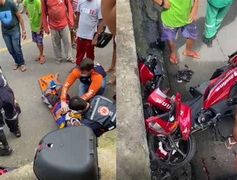 Motociclista Sofre Traumatismo Craniano E Fraturas Nas Pernas Ap S