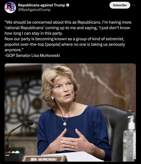 Senator Murkowski said “If the GOP nominates Trump for president again ...