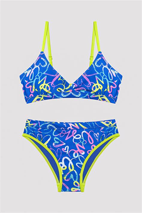 Gen K Z Colorful Hearts Gen Bikini Tak M Pl Ejmlu Iy Mix Ok Renkli Penti