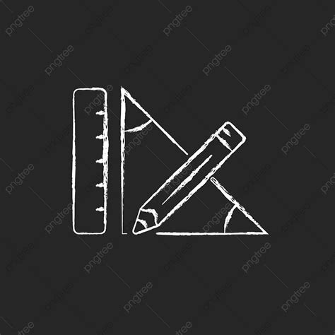 White Chalk Vector Hd PNG Images Geometry Chalk White Icon On Dark