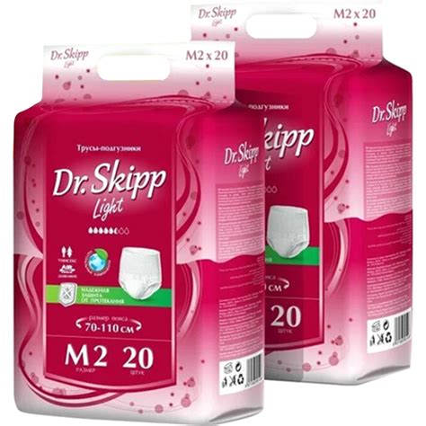Подгузники-трусы для взрослых «Dr.Skipp» Light, размер M-2, 2х20 шт ...