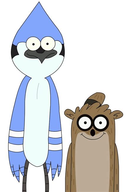 Two Cartoon Characters Are Standing Next To Each Other