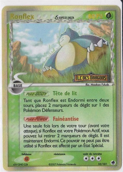 Ronflex 10 101 EX Ile Des Dragons Carte Pokemon