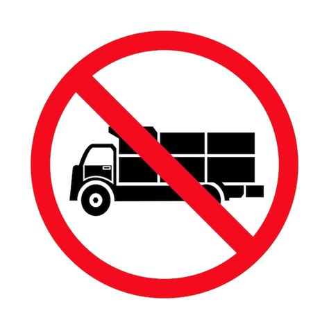 Premium Vector | No truck or no parking signprohibit sign vector ...