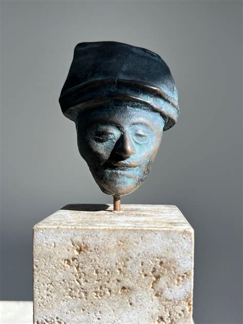 Neo Sumerian Style Bronze and Travertine Figurative Sculpture, 20th Century For Sale at 1stDibs ...