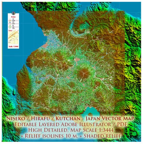 printable map Niseko + Hirafu + Kutchan Japan – Maps in Vector ...