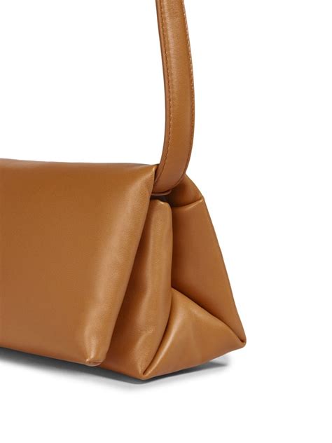 Marni Small Prisma Leather Shoulder Bag Brown FARFETCH