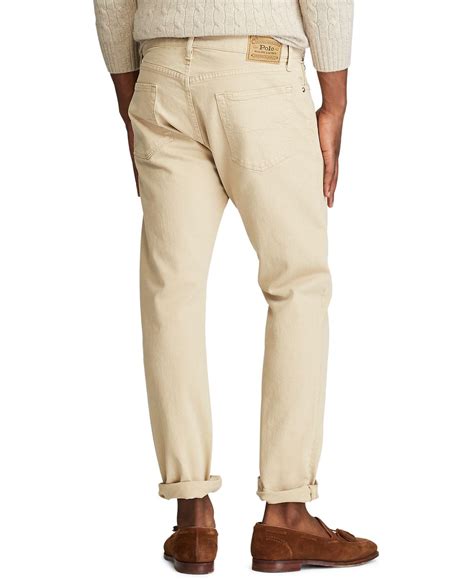 Polo Ralph Lauren Denim Hampton Relaxed Straight Jeans In Light Khaki