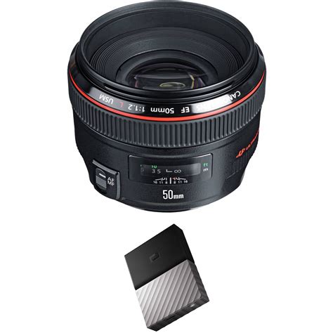 Canon EF 50mm F 1 2L USM Lens With External Hard Drive Kit B H