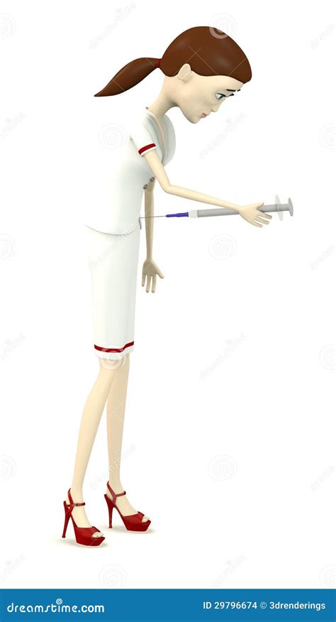 Cartoon Nurse With Needle Stock Illustration Illustration Of Female