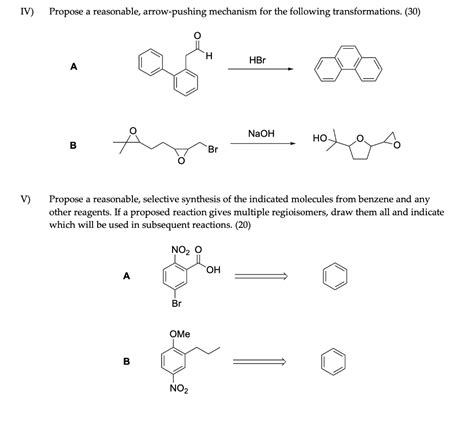 Solved IV Propose A Reasonable Arrow Pushing Mechanism For Chegg