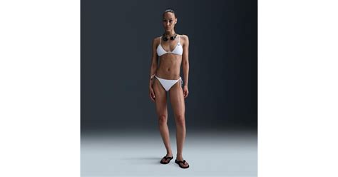 Nike Swim Swoosh Link Terry Tie String Bikini Bottom In Blue Lyst