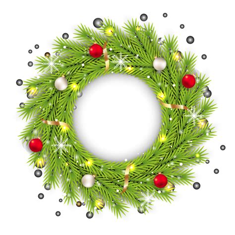 Christmas Door Decoration Elements With A Luxurious Green Wreath With